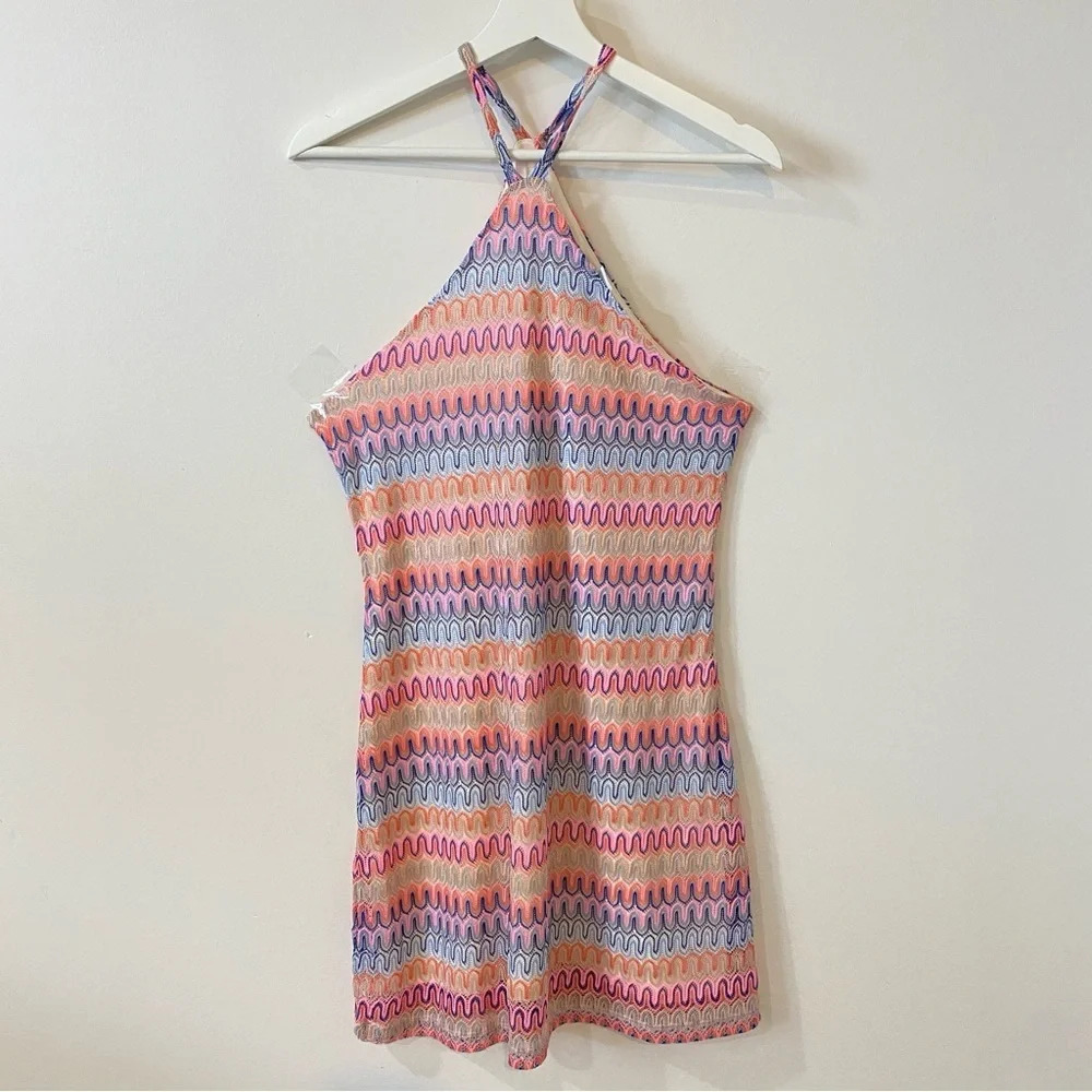 Colorful Multicolor Knit Dress H&M Size M Festival Boho Party Dress